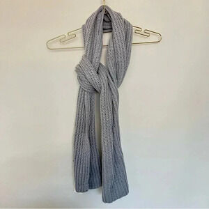 Style & Co Gray Knit Scarf With Silver Treads
